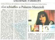 Articolo dedicato alla presentazione del romanzo Lo Schiaffo su La Voce del Popolo