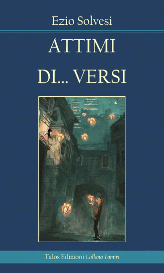 Copertina del libro Attimi di versi, silloge poetica pubblicata da Ezio Solvesi