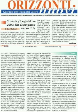 Articolo su Legislative 2007 in Croazia