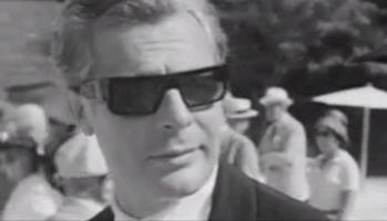 Marcello Mastroianni nel film 8 e 1/2 diretto da Federico Fellini, fermo immagine, fotogramma