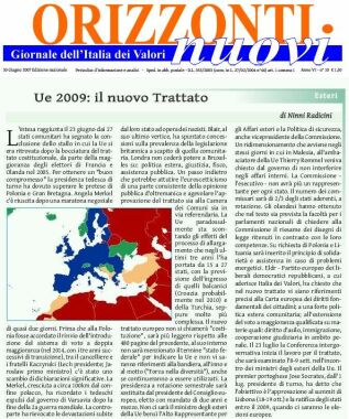 Articolo su nuovo Trattato europeo