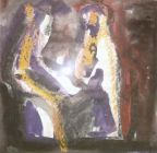 Opera a gouache su carta denominata Due figure realizzata da Alice Psacaropulo