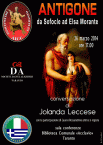 Locandina della Conversazione di Jolanda Leccese su Antigone da Sofocle a Elsa Morante