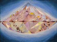 Dipinto in acrilico su tela di cm.60x80 denominato Borgo Diamante realizzato da Bruna Daus Medin nel 2017