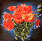 Dipinto ad olio denominato Papaveri realizzato da Bruna Naldi nel 2016