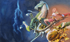 Dipinto a olio di cm.30x50 denominato Lightning realizzato da Chiara Verza nel 2017