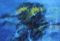 Dipinto in acrilico su tela di cm.70x100 denominato Ginestra sul mare realizzato da Claudia Raza nel 2009