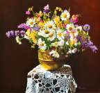 Dipinto a olio su legno realizzato da Claudio Maiola nel 2012 denominato Fiori di Campo