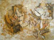 Dipinto a tecnica mista su tela di cm.170x100 denominato Pangea realizzato da Elvio Zorzenon nel 2011