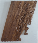 Opera di Fabio Benatti denominata Podgora realizzata nel 2014 in legno di noce di cm.130x130