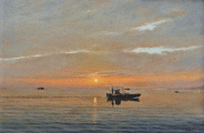 Dipinto a olio su tela di cm.40x60 denominato Pescatori realizzato da Fabio Colussi nel 2015