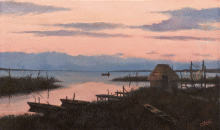 Dipinto a olio su tela di cm.30x50 denominato Verso sera realizzato nel 2013 da Fabio Colussi