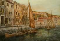 Dipinto a tecnica mista denominato Lussinpiccolo realizzato da Furio Bomben nel 2011