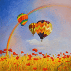 Dipinto a olio cm.40x40 denominato Aria di festa realizzato di Gabriella Pitacco nel 2017