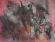 Dipinto a tecnica mista di cm.64x49 denominato Omaggio a Mishima realizzato da Gabriella Giurovich nel 2011