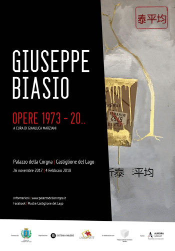 Locandina della mostra di Giuseppe Biasio allestita a Palazzo della Corgna a Castiglione del Lago