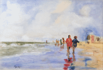 Dipinto in acquarello su carta di cm.35x50 denominata Grado Lungomare realizzato nel 2003 da Giusy Depase