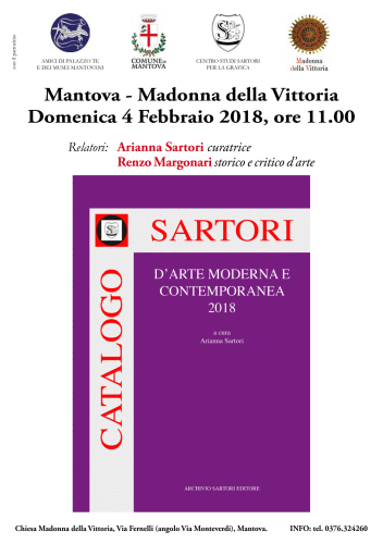 Locandina della presentazione del Catalogo Sartori d'Arte Contemporanea 2018