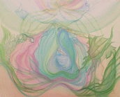 Opera di Nina Vlados denominata Dionis realizzata nel 2004 in tecnica mista cm.63x52