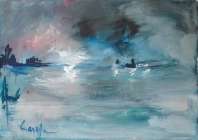 Dipinto a olio su tela denominato Laguna realizzato da Nora Carella nel 2011