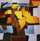 Dipinto acrilico su tela di cm.80x80 denominato Albero totem realizzato nel 2000 da Olivia Siauss