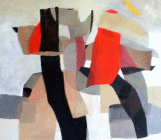 Dipinto acrilico su tela di cm.80x80 denominato Alberi e luna realizzato nel 2015 da Olivia Siauss