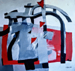 Dipinto acrilico su tela di cm.80x80 denominato Nel vento realizzato nel 2000 da Olivia Siauss