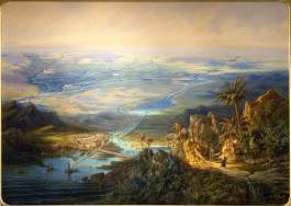 Il canale di Suez, dipinto di Alberto Rieger