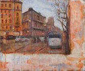 Roberto del Frate - Trieste - Bus 25 - olio e tecnica mista su faesite