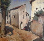 Dipinto a olio su compensato di cm.68x71.6 denominato Case a Sable realizzato da Dyalma Stultus nel 1933