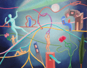 Dipinto a olio su tela di cm.50x60 denominato Aurora Boreale realizzato da Serena Zors Breuer nel 2015