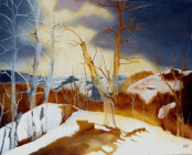 Dipinto di cm.40x50 denominato Alberi di Cristallo realizzato da Sergio Bastiani