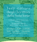 Particolare dalla locandina della conferenza Testi Italiani degli Scrittori delle Isole Ionie a Trieste
