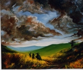 Dipinto a olio su tela denominato Verso l'Ignoto realizzato da Diego Iaconfcic