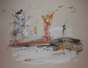 Opera di cm.70x50 denominata Osservando la natura realizzata con tecnica mista da Walter Starz nel 2013