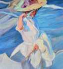 Dipinto a olio di cm.45x35 denominato Omaggio a Sorolla realizzato da Yvonne Rowden nel 2017