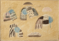 Opera di cm.19.7x28.7 denominata Motivo dalmata realizzata da Zoran Music nel 1953