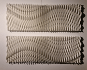 Installazione a tecnica mista di cm 90x110 denominata Moby realizzata da Federico Montagner nel 2021