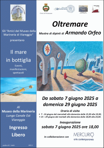 Locandina della mostra Oltremare con opere di Armando Orfeo