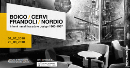 Locandina della mostra Boico Cervi Frandoli Nordio alla Galleria Comunale d'Arte Contemporanea di Monfalcone