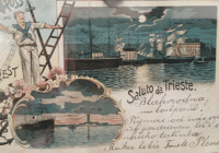 Cartolina postale con saluti da Trieste nella mostra A passeggio con Svevo