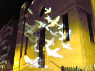 Proiezione di luce realizzata da Marianna Accerboni per la Chiesa Santa Rita di Trieste per la Pasqua 2009