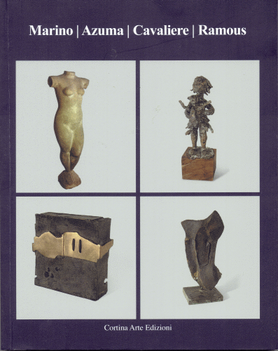 Copertina del catalogo della mostra con opere di Azuma, Cavaliere, Marino e Ramous