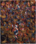Dipinto a olio su tela di cm 180x150x35 denominato Atlantide 0 realizzato da Debora Romei nel 2023 in una foto di Carlo Vannini