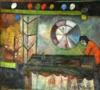 Dipinto a olio su faesite di cm42x38 denominato Tiro a Segno realizzato da Elettra Metallin� nel 2008