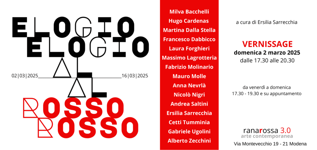 Locandina della mostra Elogio al rosso