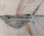 Dipinto ad acrilici di cm 7x88 realizzato nel 1986 da Ennio Cervi denominato Fossile