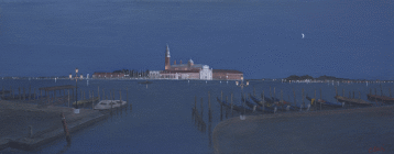 Dipinto olio su tela di cm 20x50 denominato Notturno realizzato da Fabio Colussi nel 2015