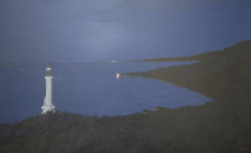 Dipinto a olio su tavola di cm 105x65 realizzato da Fabio Colussi nel 2020 denominato Notturno
