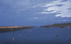 Dipinto a olio su tela di cm 50x80 denominato Sera a Trieste realizzato da Fabio Colussi nel 2020